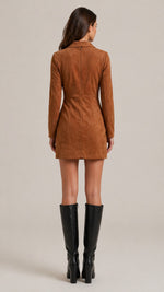 Women’s Long Sleeve Front Zipper Collar Mini Dress