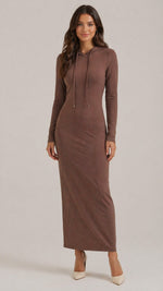 Women’s Long Sleeve Hooded Maxi Dress