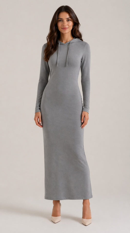 Women’s Long Sleeve Hooded Maxi Dress