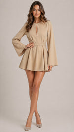 Women’s Long Sleeve Keyhole Neckline Mini Dress