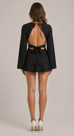 Women’s Long Sleeve Keyhole Neckline Mini Dress