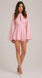 Women’s Long Sleeve Keyhole Neckline Mini Dress