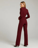 Women's Long Sleeve Lapel Collar Jumpsuit