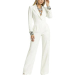 Women's Long Sleeve Lapel Collar Jumpsuit