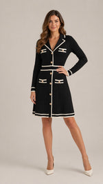 Women’s Long Sleeve Lapel Collar Mini Dress
