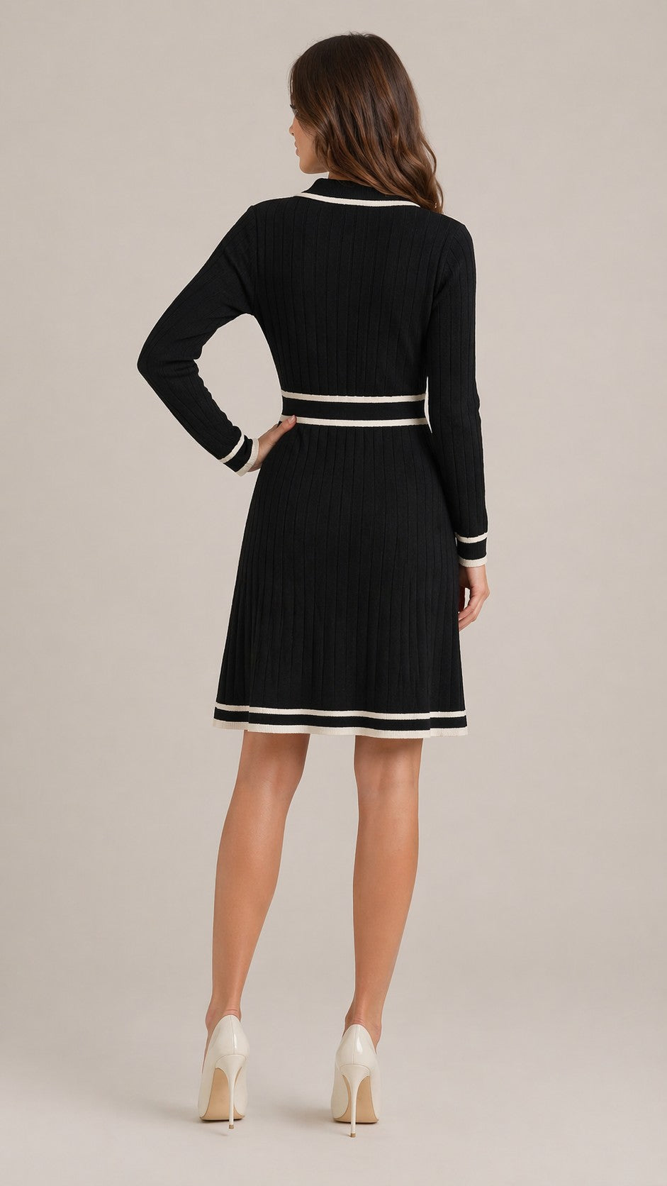 Women’s Long Sleeve Lapel Collar Mini Dress