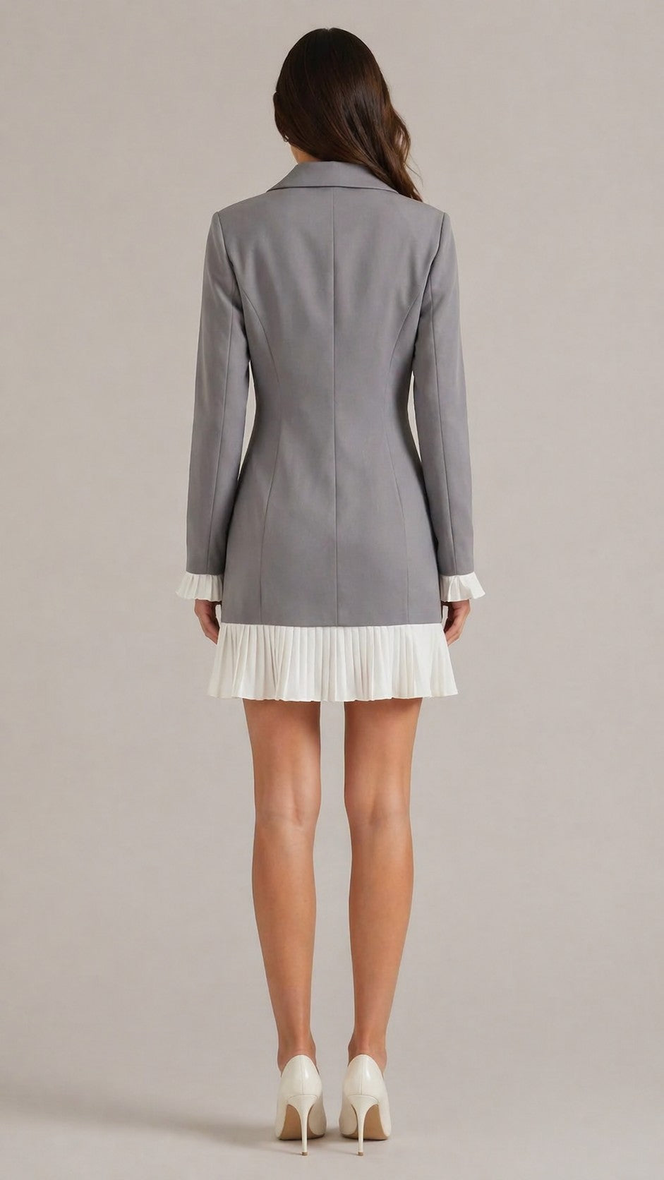 Women’s Long Sleeve Pleated Hem Mini Dress