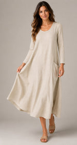 Women's Long Sleeve Pocket Maxi Dress