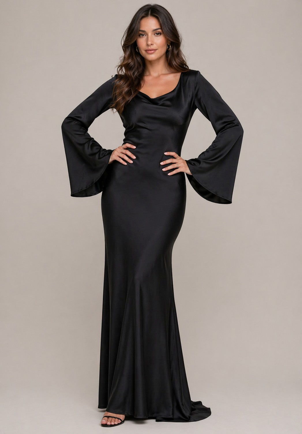 Women’s Long Sleeve Round Neck Maxi Dress