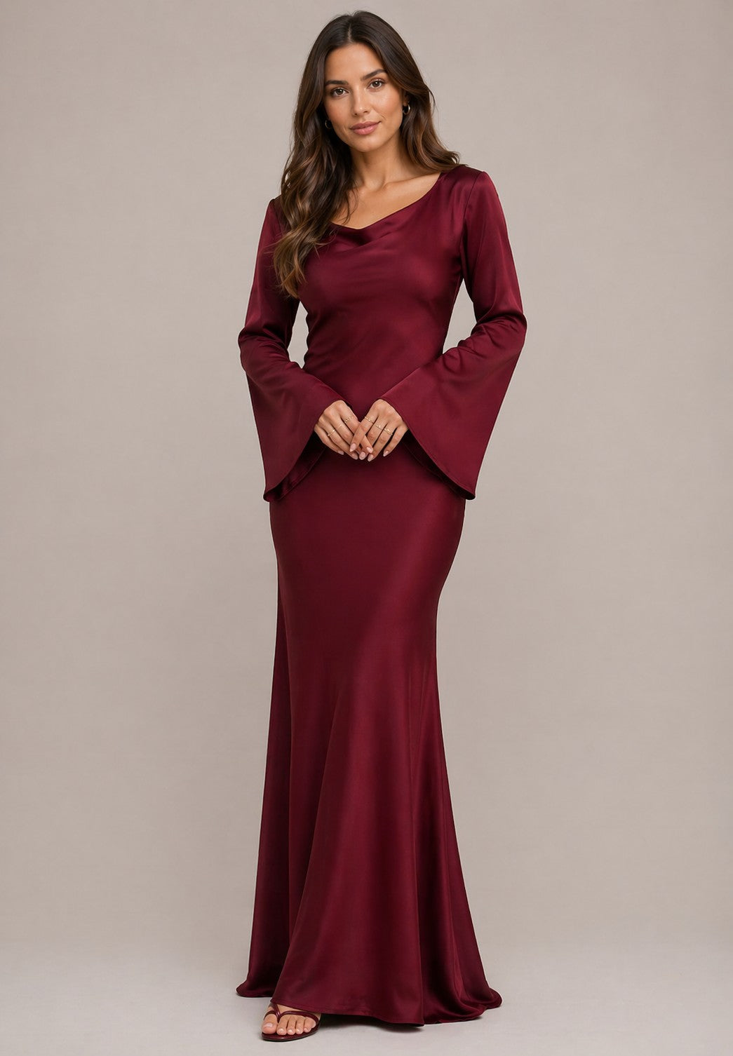 Women’s Long Sleeve Round Neck Maxi Dress