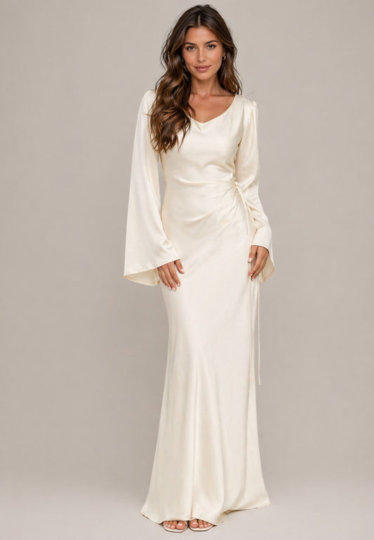 Women’s Long Sleeve Round Neck Maxi Dress