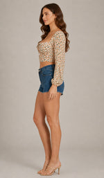 Women’s Long Sleeve Square Neck Crop Top