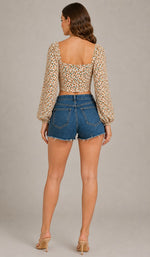 Women’s Long Sleeve Square Neck Crop Top