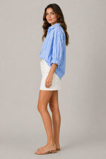 Women’s Long Sleeve Striped Button-Up Shirt