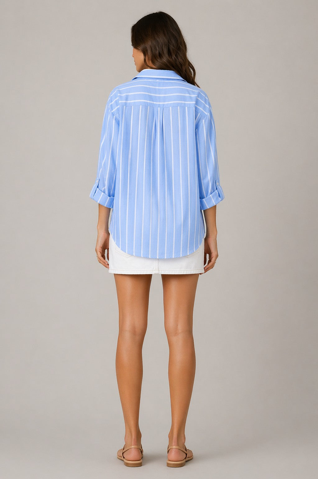 Women’s Long Sleeve Striped Button-Up Shirt