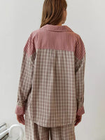Women's Long Sleeve Striped Shirt and Pants Set
