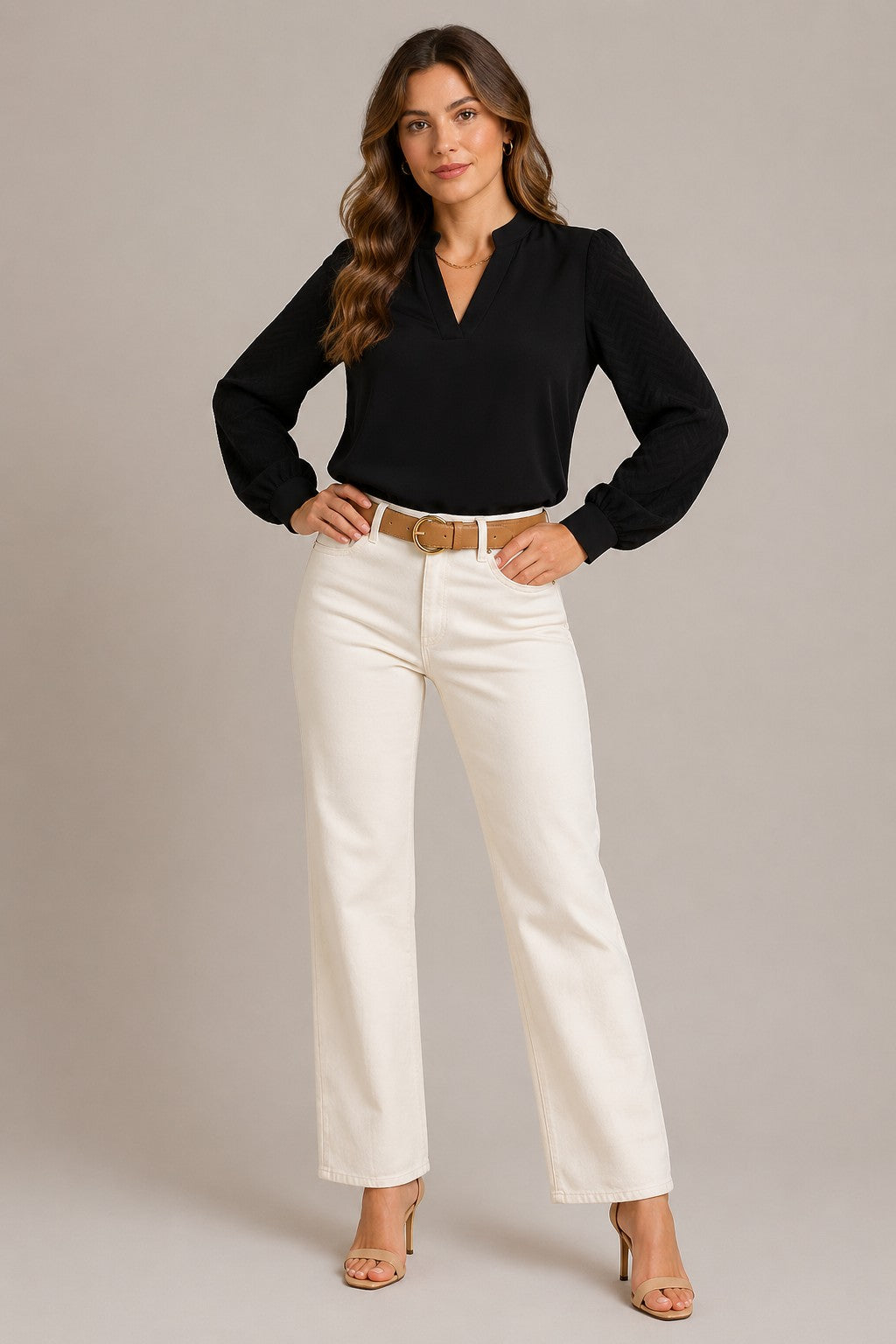 Women’s Long Sleeve V-Neck Blouse
