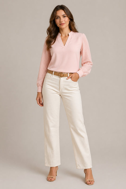 Women’s Long Sleeve V-Neck Blouse