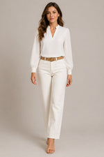 Women’s Long Sleeve V-Neck Blouse