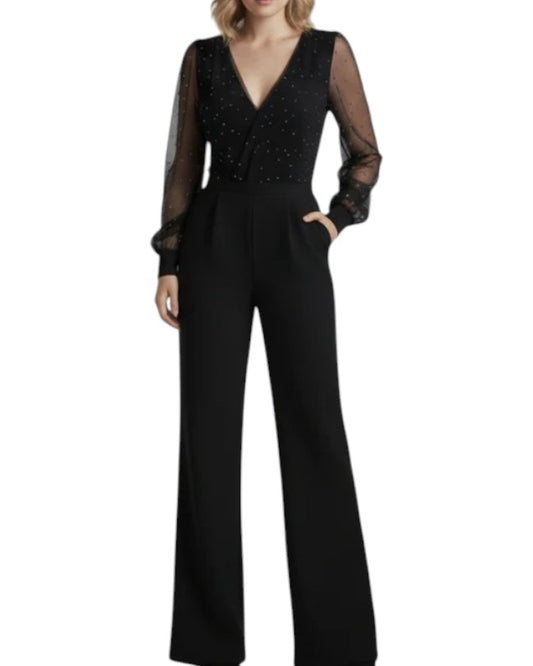 Women's Long Sleeves V-Neck Jumpsuit