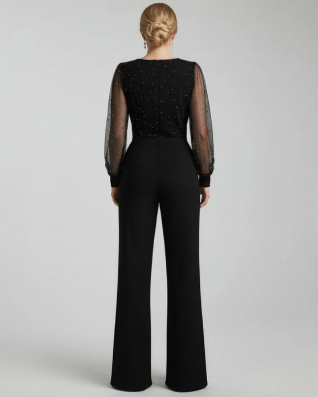 Women's Long Sleeves V-Neck Jumpsuit