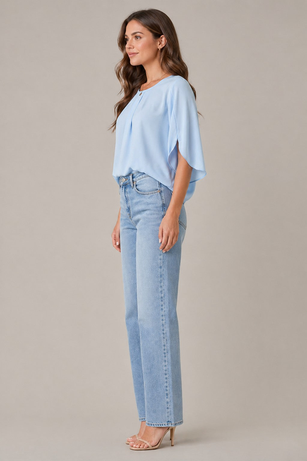 Women’s Loose Fit Flutter Sleeve Blouse