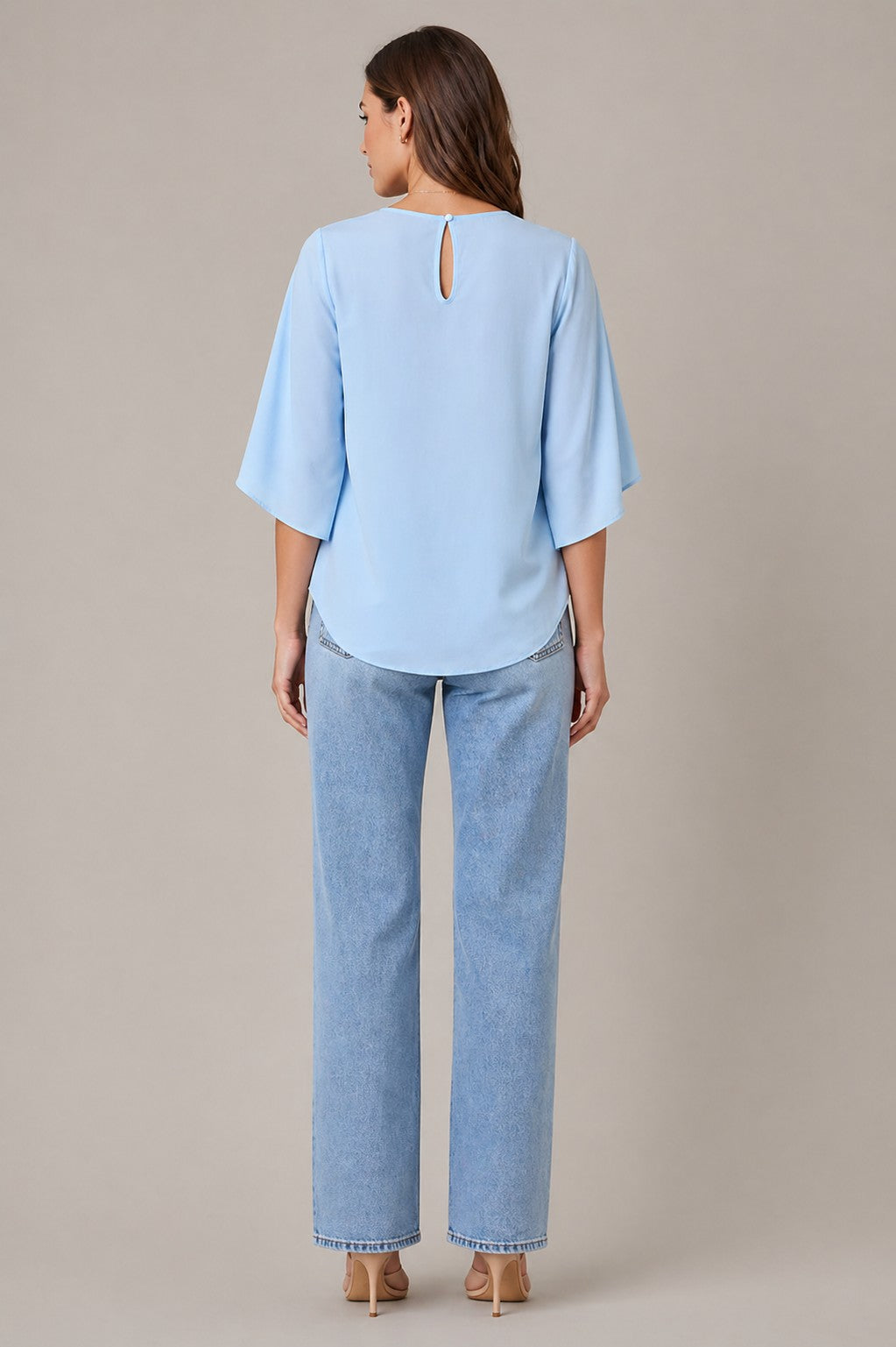 Women’s Loose Fit Flutter Sleeve Blouse