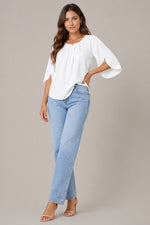 Women’s Loose Fit Flutter Sleeve Blouse