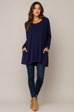Women’s Loose Fit Long Sleeve Tunic Blouse