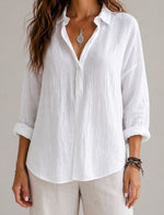 Women’s Loose Fit Roll-Up Sleeve Blouse