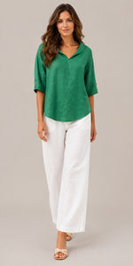 Women’s Loose Fit V-Neck Collared Blouse