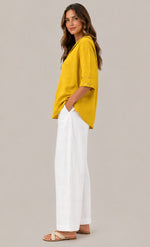 Women’s Loose Fit V-Neck Collared Blouse