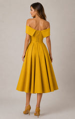 Women's Off Shoulder A-Line Midi Dress