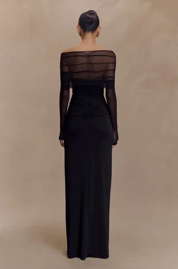 Women's Off-Shoulder Cutout Maxi Dress