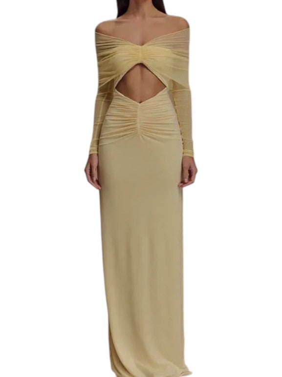Women's Off-Shoulder Cutout Maxi Dress