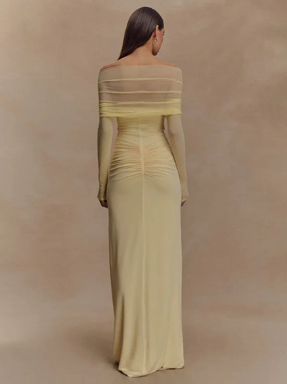 Women's Off-Shoulder Cutout Maxi Dress