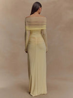 Women's Off-Shoulder Cutout Maxi Dress