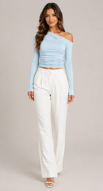 Women’s Off-Shoulder Fitted Long Sleeve Top