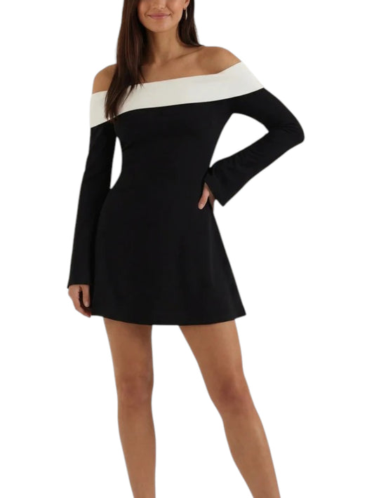 Women's Off Shoulder Long Sleeve Mini Dress