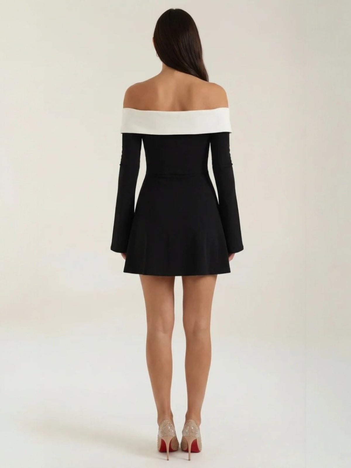 Women's Off Shoulder Long Sleeve Mini Dress
