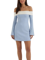 Women's Off Shoulder Long Sleeve Mini Dress