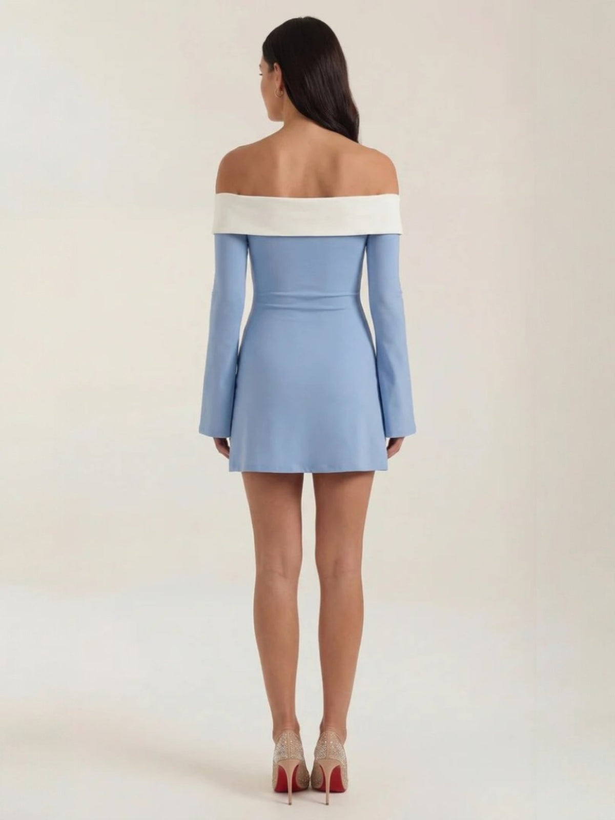 Women's Off Shoulder Long Sleeve Mini Dress