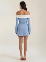 Women's Off Shoulder Long Sleeve Mini Dress