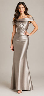Women’s Off Shoulder Ruched Evening Dress