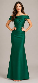 Women’s Off Shoulder Ruched Evening Dress