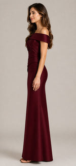 Women’s Off Shoulder Ruched Evening Dress