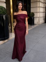 Women’s Off Shoulder Ruched Evening Wedding Dress