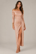 Women’s Off-Shoulder Ruched Midi Dress