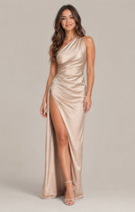 Women’s One Shoulder High Slit Maxi Dress