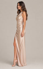 Women’s One Shoulder High Slit Maxi Dress